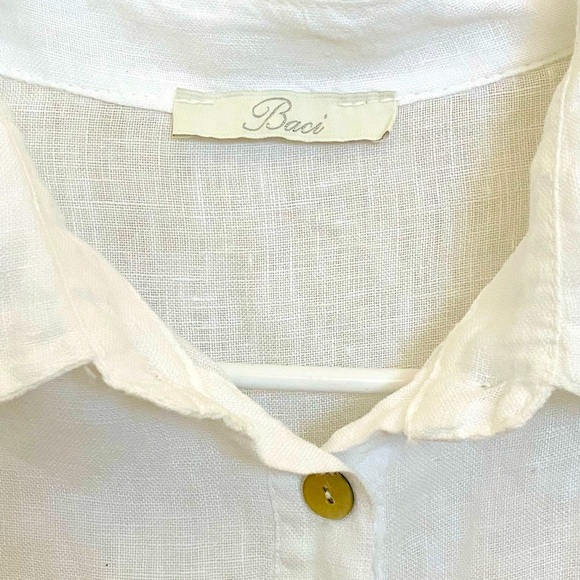 Baci, 100% Linen, Oversized Top, Large, White, Use. - Picture 1 of 9